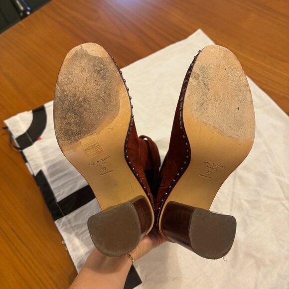 Rag & Bone Rust Red Suede Boots 37 - Picture 4 of 4